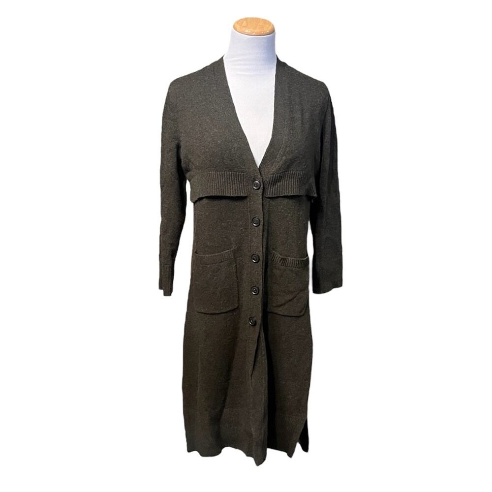 BANANA REPUBLIC Green Merino Cashmere Blend Longline Cardigan Size XS Petite